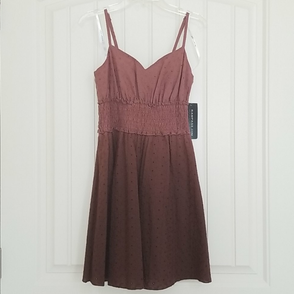 Elegant Brown Spaghetti Strap Dress